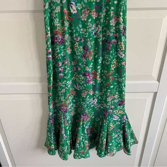 LaRoque Barrett Green Meadow Floral Print V-neck Midi Dress 22778 - Picture 7 of 12